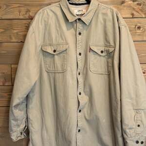 Men's Levi's Heavy Duty Lined Work Shirt Jacket Sherpa Shacket Tan XXL